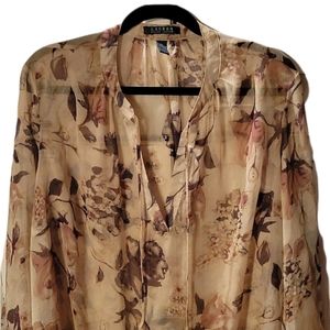 Lauren floral sheer blouse